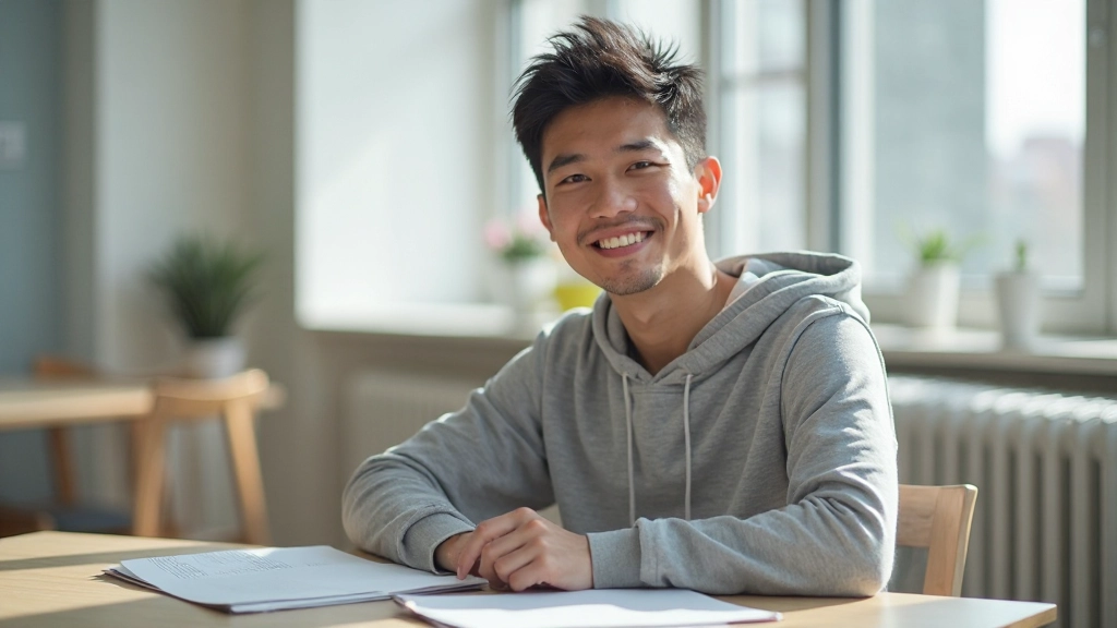 Person successfully completing a challenging learning task with visible accomplishment